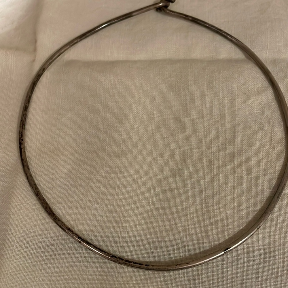 Sterling silver thick wire vintage necklace ready for focal piece